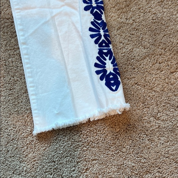 Lilly Pulitzer South Ocean crop flare pant with Lapis Geo Border Embroidery - Picture 5 of 11